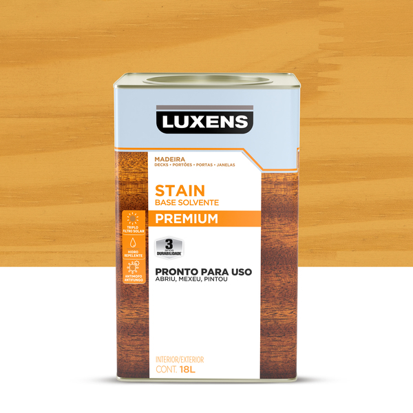 Stain Base Solvente Acetinado Pronto para Uso Natural 18L Luxens