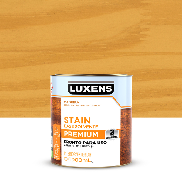 Stain Base Solvente Acetinado Pronto para Uso Natural 900ml Luxens
