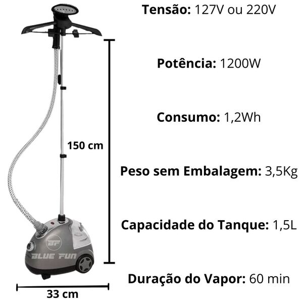 Steamer Vaporizador Higienizador De Roupas, Cortinas E Sofás