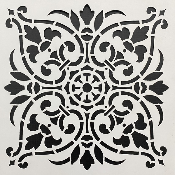 Stencil De Parede Mandala Portuguesa Revestimento Pratico Mol