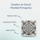 Stencil De Parede Mandala Portuguesa Revestimento Pratico Mol