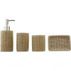 Stone Jg Banheiro Resina Bege 4pç
