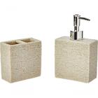 Stone Jg Banheiro Resina Bege 4pç