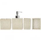 Stone Jg Banheiro Resina Bege 4pç