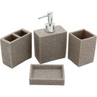 Stone Jg Banheiro Resina Bege 4pç