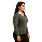 Suéter Blusa De Frio Lã Tricot Manga Longa Gola V Inverno Pp