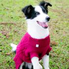 Suéter De Tricô Com Trança E Botões Marsala Unissex Tam P