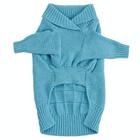 Suéter De Tricô Gola V Transpassada E Mangas Longas Azul Tam P