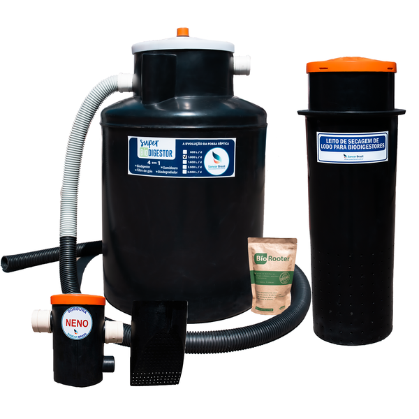 Super Biodigestor 1000l/dia + Leito E Cx De Gordura 20l