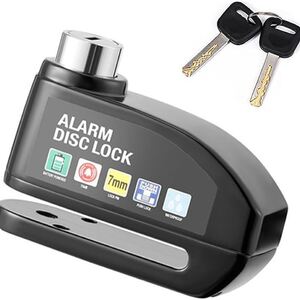 Foto de Super Cadeado De Disco Reforçado Trava Roda Alarme Segurança