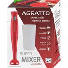 Super Mixer Agratto Vermelho Portátil 200w Copo 700ml 127v