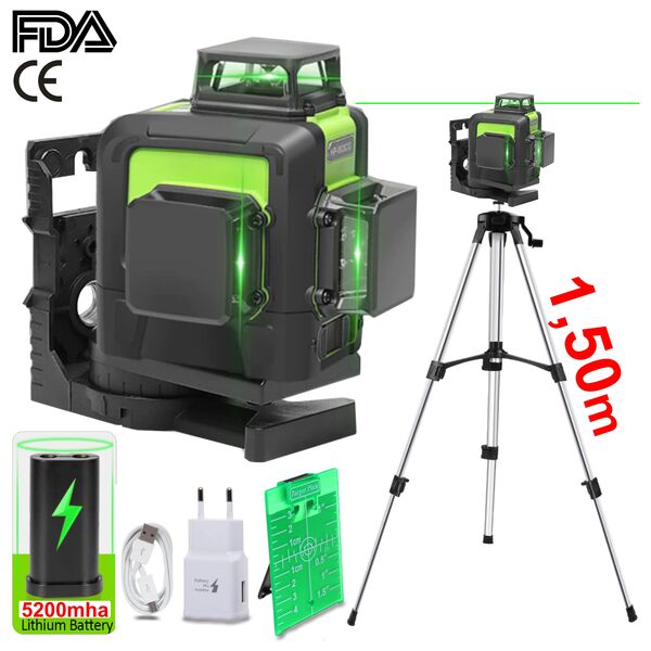 Super Nível Laser Profissional 12 Li  Similar Dewalt + Tripé