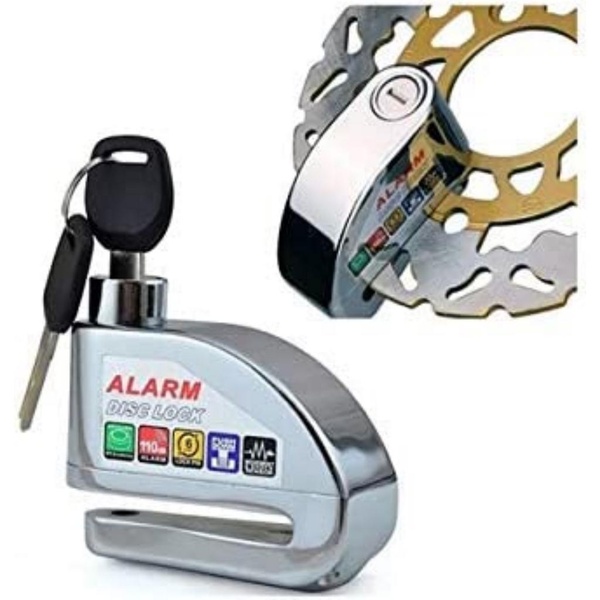 Super Trava Roda 2 Chaves Antiroubo Alarme Motocicleta Bicicl