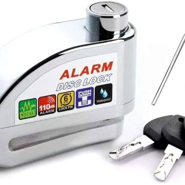 Super Trava Roda Antifurto Alarme 2 Chaves Bicicleta Motocicl