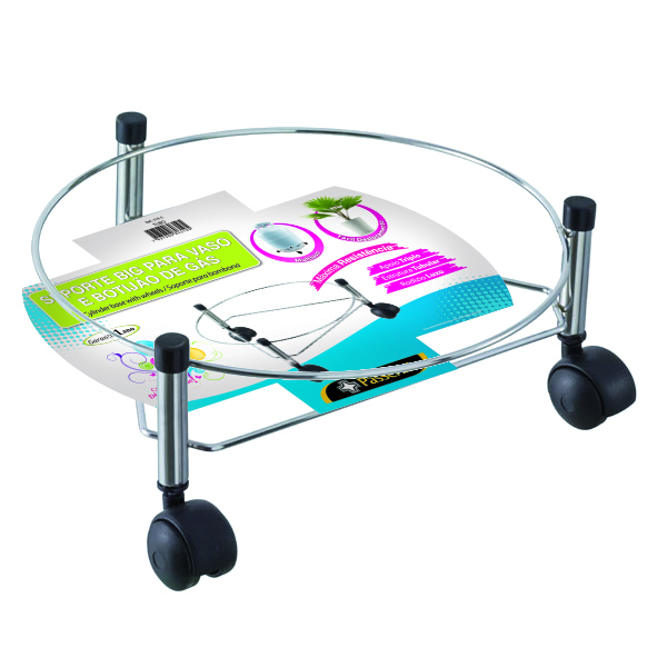 Suporta Com Rodas Porta Botijão De Gás E Vaso - Cód 05731