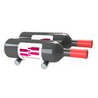 Suporte 1 Garrafa Vinho Pino Aluminio Garrafeiros 24x85-kit2