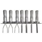Suporte 6 Espetos Churrasco + 1 Espalha Brasa Com Cabos Em Al