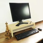 Suporte + Prateleira Ideal Para Monitor Em Mdf - Natural