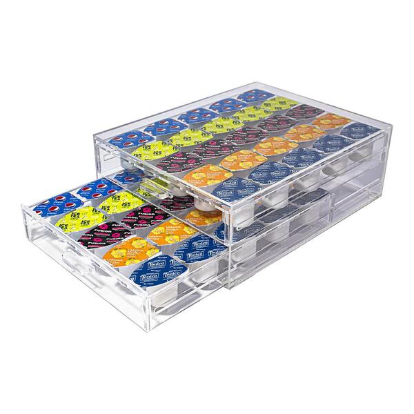 Suporte Acrílico Porta Cápsulas Bblend 2 Gavetas Para 50 Cáps