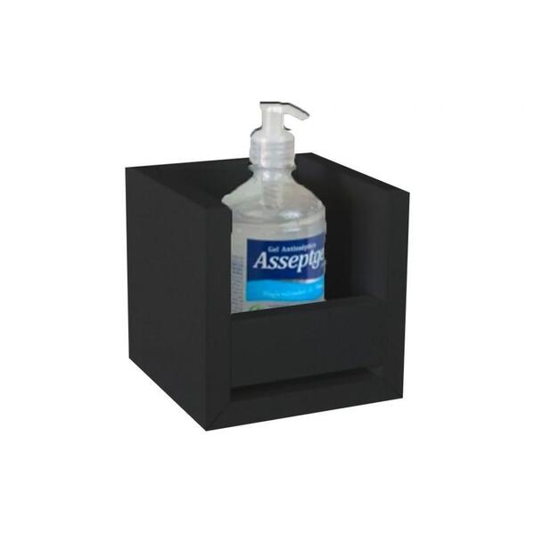 Suporte Álcool Em Gel Preto Em Mdf