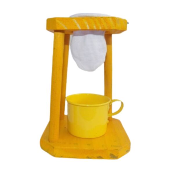 Suporte Amarelo Porta Coador Café Individual + Filtro + Linda