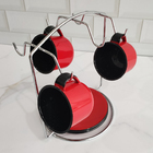 Suporte Aramado Cromado Porta 6 Xícaras E Pires Organizador B