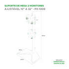 Suporte Articulado P/ 2 Monitores De Mesa 10 Até 32 Base