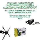 Suporte Articulado P/ Tv Possui 4 Movimentos Universal Todas