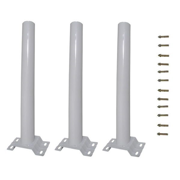 Suporte Barra Luminaria Solar 3 Unidades Parede Rua Poste Aço