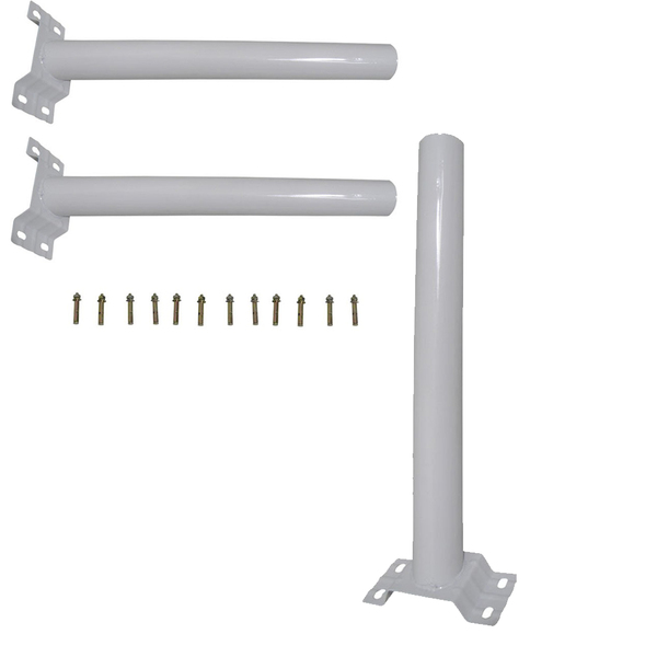 Suporte Barra Poste Luminaria Solar Parede 3 Unidades Rua Jar