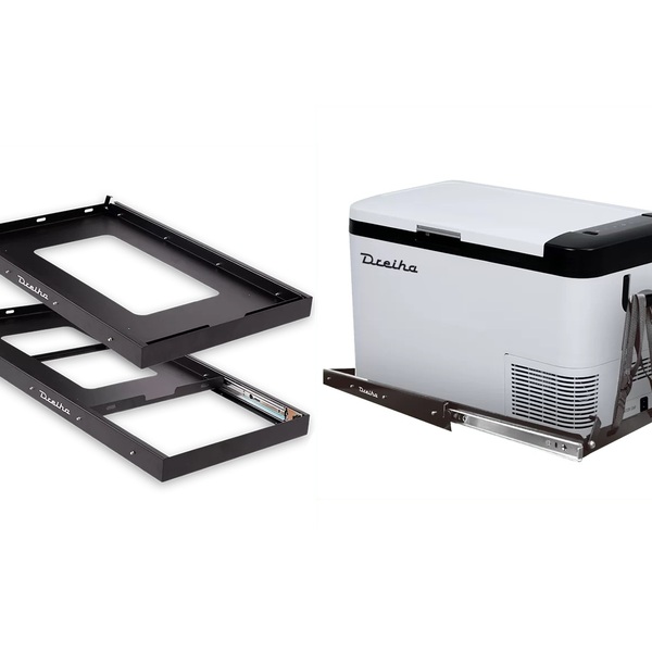 Suporte Base Corrediça Deslizante Para Geladeira Automotiva