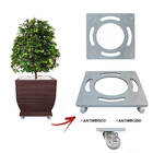 Suporte Base Quadrado 40x40 Cm De Aluminio Com Rodas De Silic