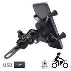 Suporte Celular Moto Aranha 360° Com Carregador Usb
