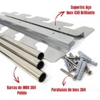 Suporte Churrasqueira 100% Inox Barras E Suporte Inox 100cm