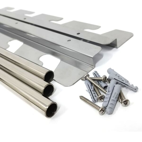 Suporte Churrasqueira 100% Inox Barras E Suporte Inox - 40cm