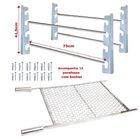 Suporte Churrasqueira Com Barras 75cm Mais Grelha Inox 70x40