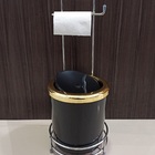 Suporte Com Cesto De Lixo Aro Dourado Ø20cm Lixeira 5l Casa P