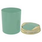 Suporte Com Lixeira 5l Tampa Dourada Ø20cm Casa Banheiro Verde