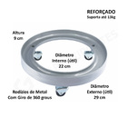 Suporte Com Rodinhas Para Botijão De Gás Reforçado Grafite