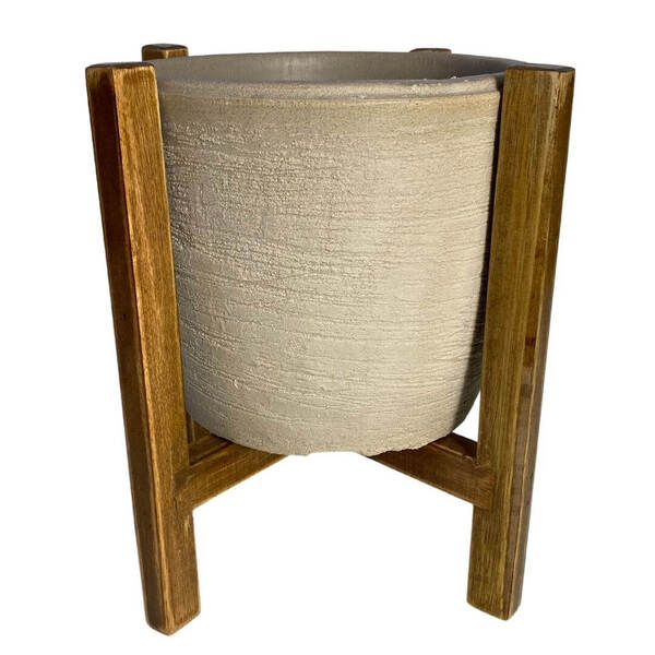 Suporte Com Vaso De Polietileno Decorativo Para Plantas 30cm