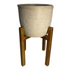 Suporte Com Vaso De Polietileno Decorativo Para Plantas 30cm