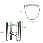 Suporte Com Vaso De Polietileno Decorativo Para Plantas 30cm