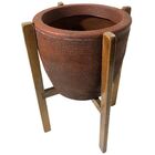 Suporte Com Vaso De Polietileno Decorativo Para Plantas 55cm