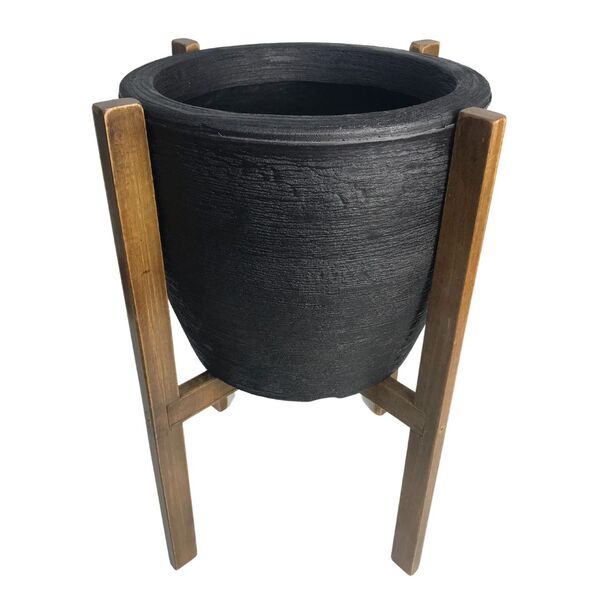 Suporte Com Vaso De Polietileno Decorativo Para Plantas 55cm
