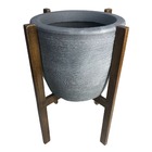 Suporte Com Vaso De Polietileno Decorativo Para Plantas 55cm