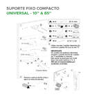 Suporte Compacto Para Tv / Monitor Fixo - 10" Até 85" - 80kg