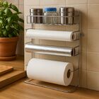 Suporte Cook Porta Rolos Parede 5 Em 1 Aço Cromado Prime - Mu