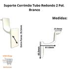 Suporte Corrimao Tubo Redondo 2 Polegadas Alumínio Branco Esc