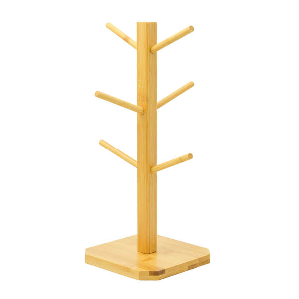 Suporte De Bambu Para Pendurar Canecas Xícaras Quadrado