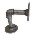 Suporte De Canos Galvanizados 1/2 Pol - 2 Flanges - Cor Cinza